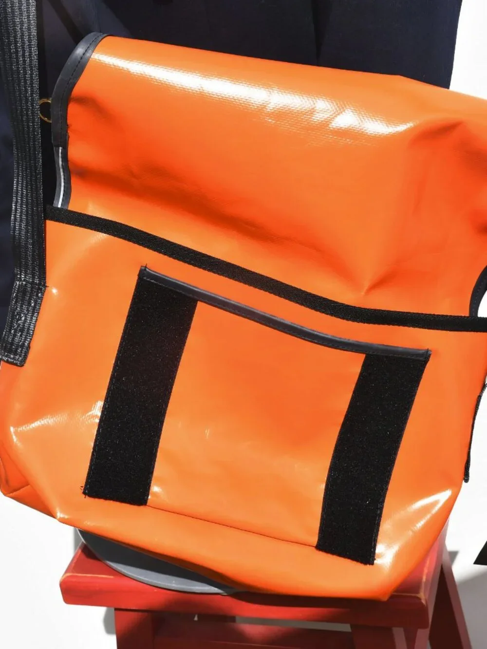 UK Sourced Orange Messenger Bag Large made from truck tarpaulin (NWT)